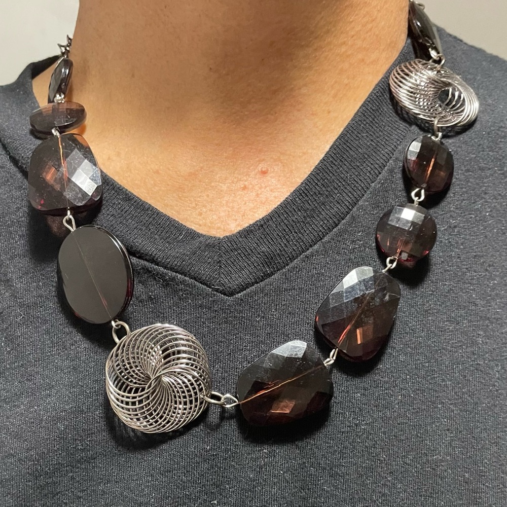Cool Black and Silver Beaded Necklace